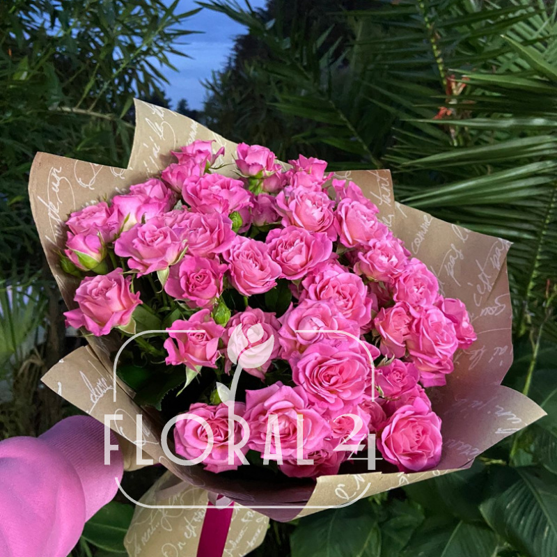 Букет розовых роз «Лиана» 1