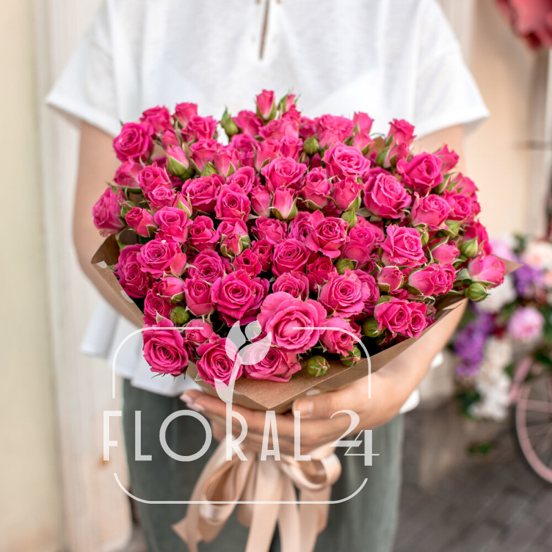 Букет розовых роз «Лавли лидия»