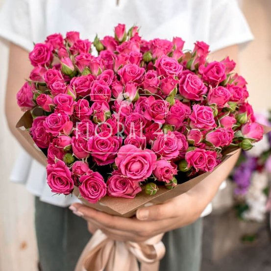 Букет розовых роз «Клубничные розы»